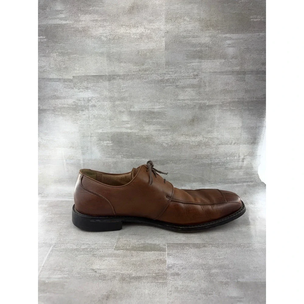 Florsheim Men Cognac Brown Leather Bicycle Toe Derby Dress Shoes 11175-221 13D